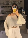 BEYAZ PULLU CROP TOP