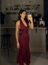 BORDO BOYUN ASKILI KORSE  ELBİSE 