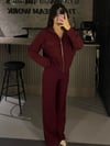 BORDO CEPLİ HIRKA PANTOLON TAKIM
