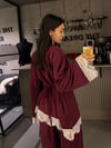 BORDO DANTEL MODAL KUMAŞ TAKIM