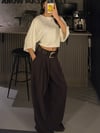 BORDO DÖKÜM KEMERLİ PANTOLON
