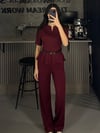 BORDO KEMERLİ MODAL TAKIM