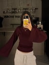 BORDO MODAL KUMAŞ BEL KORSELİ BODY