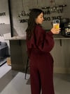BORDO MÜSLİN KUMAŞ TAKIM