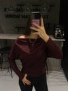 BORDO SİMLİ DÜŞÜK OMUZ BLUZ