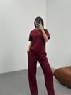 BORDO TAŞLI KISA KOL TAKIM