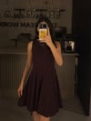 BORDO TAŞLI SİYAH ELBİSE 