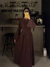 BORDO TENSEL PİLELİ BAĞLAMALI ELBİSE
