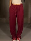 BORDO UNİSEX 2 İPLİK LASTİK DETAY EŞOFMAN ALTI