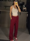 BORDO UNİSEX 2 İPLİK LASTİK DETAY EŞOFMAN ALTI