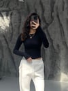 BUZZY SİYAH BİSİKLET YAKA PARMAK GEÇİRMELİ BODY