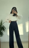 ÇITÇITLI KEMER LACİVERT KUMAŞ PANTOLON