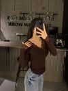 DANTEL DETAY KAHVE KAŞMİR BLUZ