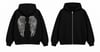 FC ANGEL 3 İPLİK ŞARDONLU PULLU SİYAH FERMUARLI SWEATSHIRT