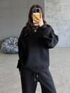 FC SİYAH BİSİKLET YAKA 3 İPLİK SWEATSHIRT