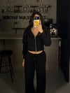FC SİYAH CROPZIP 3 İPLİK SWEATSHIRT EŞOFMAN TAKIMI