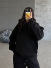 FC SİYAH KANGURU CEPLİ KAPÜŞONLU 3 İPLİK SWEATSHIRT