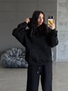 FC SİYAH KANGURU CEPLİ KAPÜŞONLU 3 İPLİK SWEATSHIRT