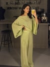 FISTIK YEŞİLİ PELERİN BLUZ PANTOLON TAKIM