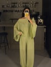 FISTIK YEŞİLİ PELERİN BLUZ PANTOLON TAKIM