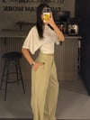 FISTIK YEŞİLİ TENSEL KUMAŞ PANTOLON