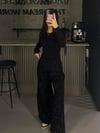 FUL TAŞLI SİYAH KUMAŞ PANTOLON