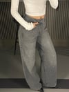 FULL TAŞLI GRİ WIDE LEG JEAN