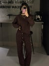 FULL TAŞLI KAHVE MODAL KUMAŞ SWEAT TAKIM 