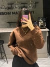 FULL TAŞLI KAHVERENGİ SWEATSHİRT