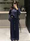 FULL TAŞLI LACİVERT MODAL KUMAŞ SWEAT TAKIM 