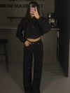 FULL TAŞLI SİYAH WIDE LEG JEAN