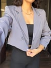 GRİ CROP BLAZER CEKET