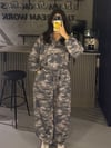 GRİ KAMUFLAJ FERMUARLI HIRKA EŞOFMAN TAKIMI
