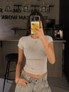 GRİ  KISA KOLLU BODY