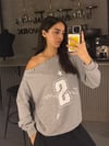 GRİ ZIMBALI YARASA KOL BLUZ 