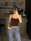 KAHVE ASKILI BÜZGÜLÜ CROP