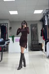 KAHVE BAĞCILKLI  ELBİSE