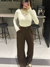 KAHVE CEPLİ KUMAŞ PANTOLON