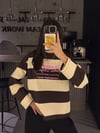 KAHVE ÇİZGİLİ SWEATER
