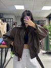 KAHVE DERİ ASTARLI BOMBER  CEKET