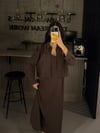 KAHVE GÖMLEK ELBİSE TAKIM