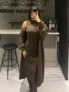 KAHVE HIRKALI TRİKO ELBİSE TAKIM