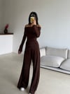 KAHVE MADONNA YAKA EŞOFMAN TAKIMI