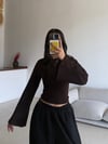 KAHVE MODAL KUMAŞ BEL KORSELİ BODY