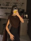 KAHVE PELERİN BLUZ 