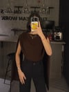 KAHVE PELERİN BLUZ 