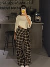 KETEN FULARLI EKOSE PANTOLON