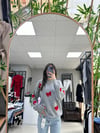 KIRMIZI 3D KURDELE GRİ TRİKO 