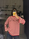 KIRMIZI LIGHT ÇİZGİLİ SWEATER