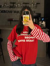 KIRMIZI THROUGH ÇİZGİLİ SWEATER